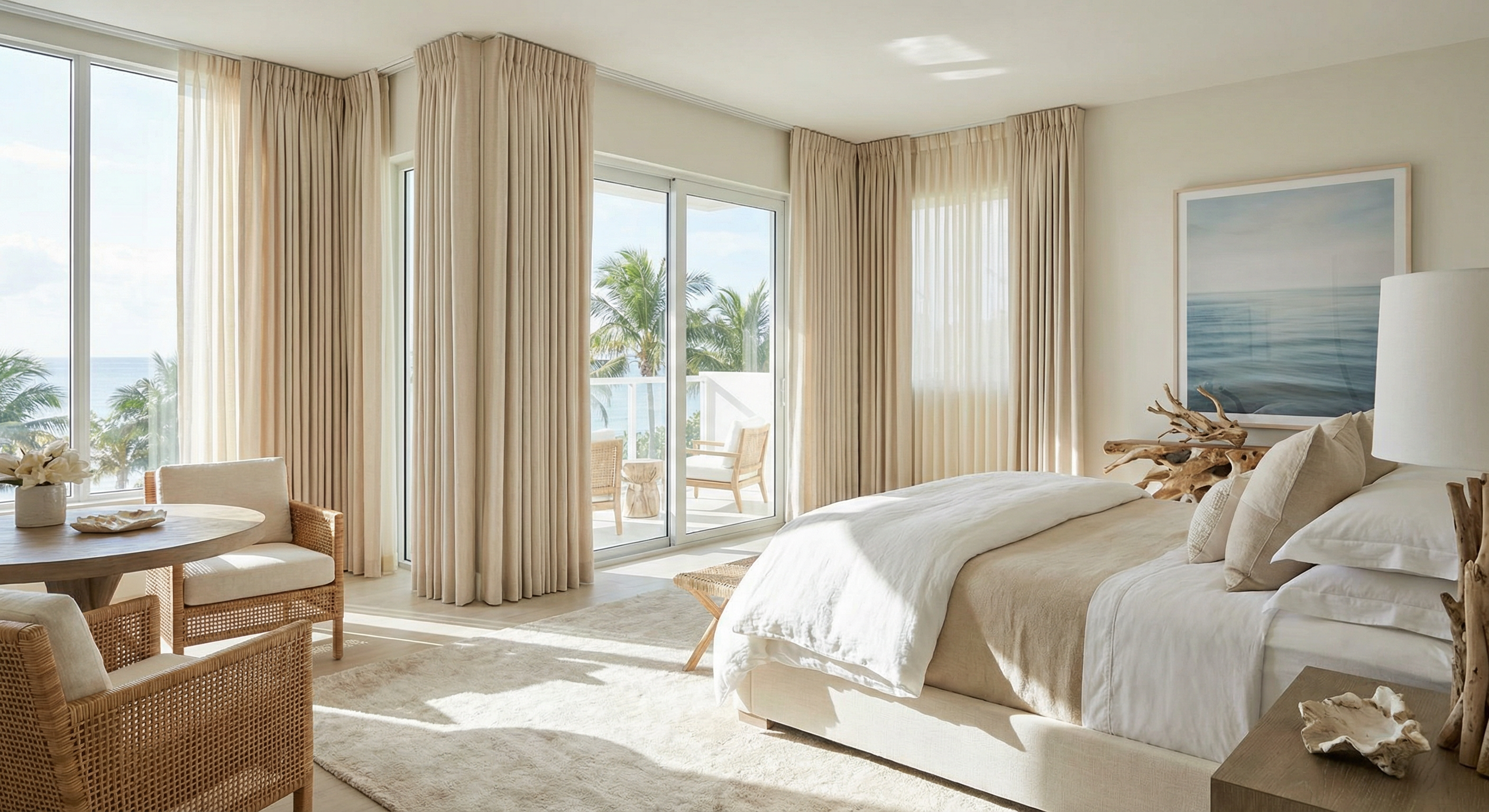 Blackout drapes in bedroom