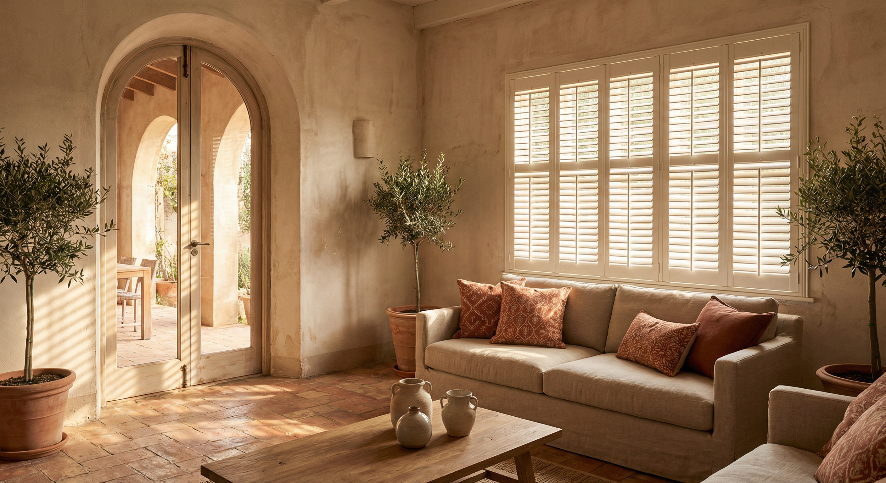 Shutters in Mediterranean home