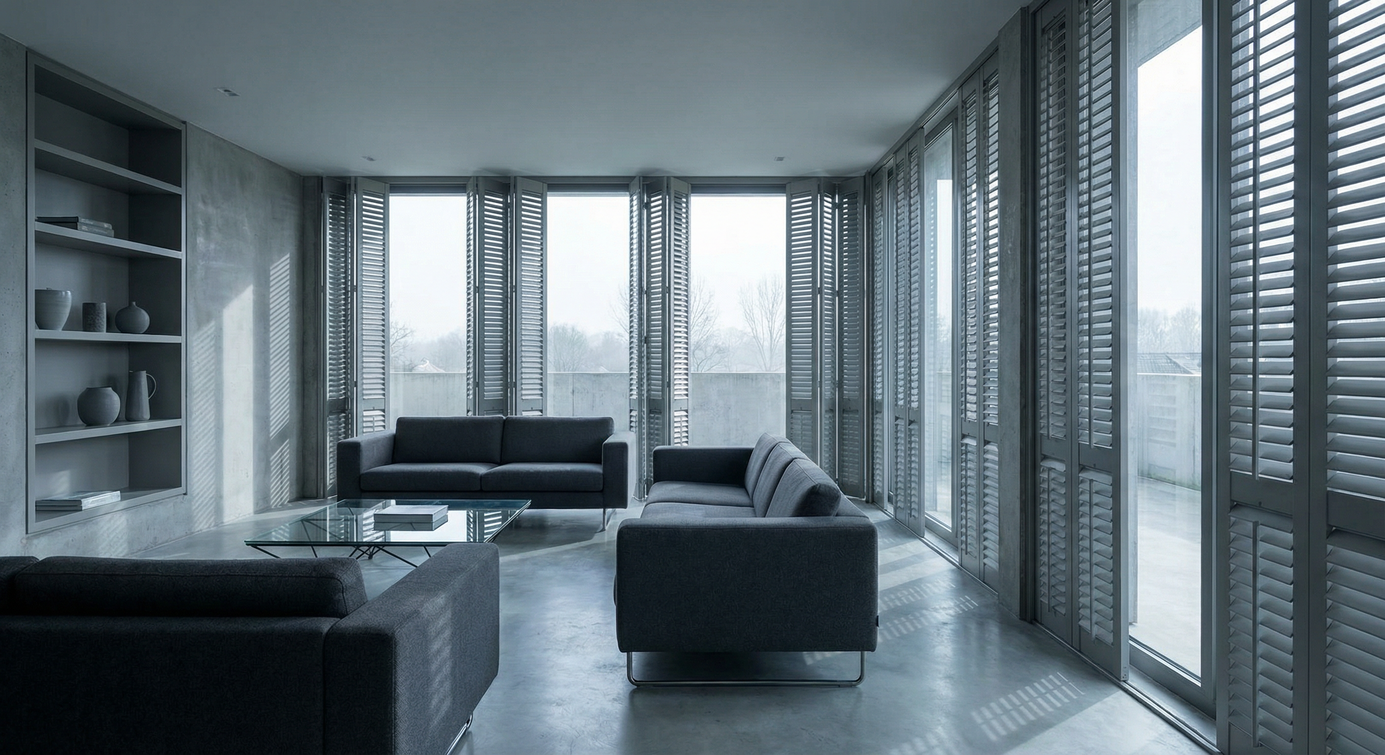 Shutters in modern room